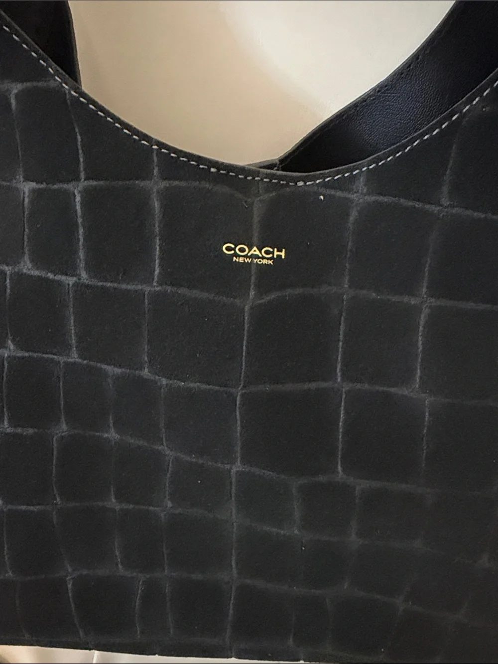 Coach black croc